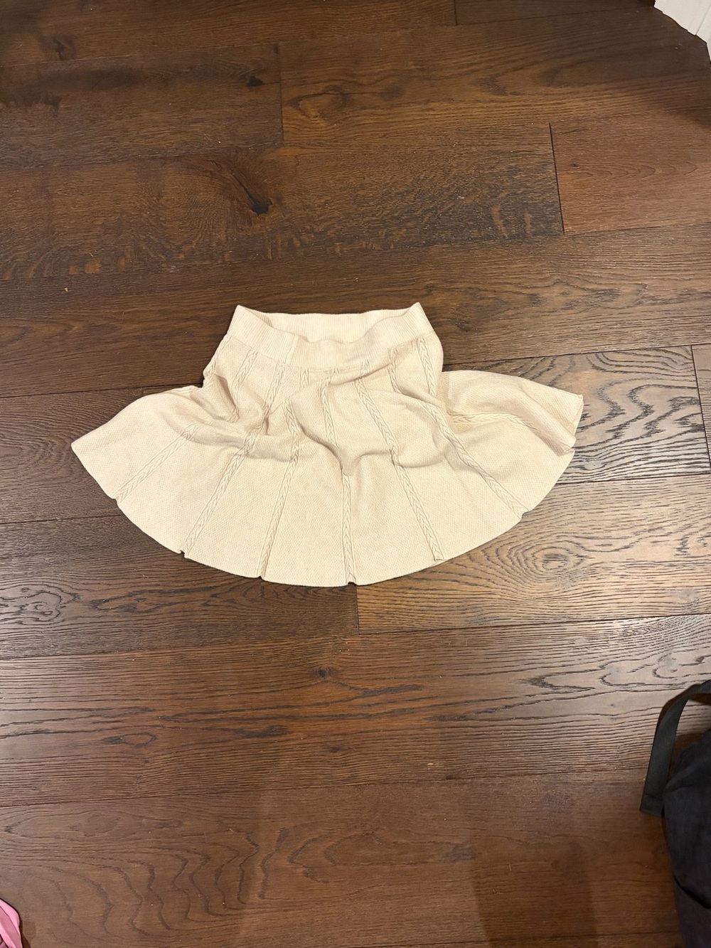 Cream Knit Flared Women's Skirt